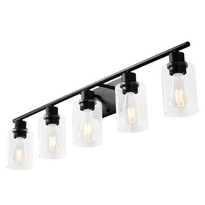Black Iron Bathroom Vanity Light Fixture 5 Lights