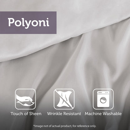 White Polyester Comforter Set - 7 Piece Bedding