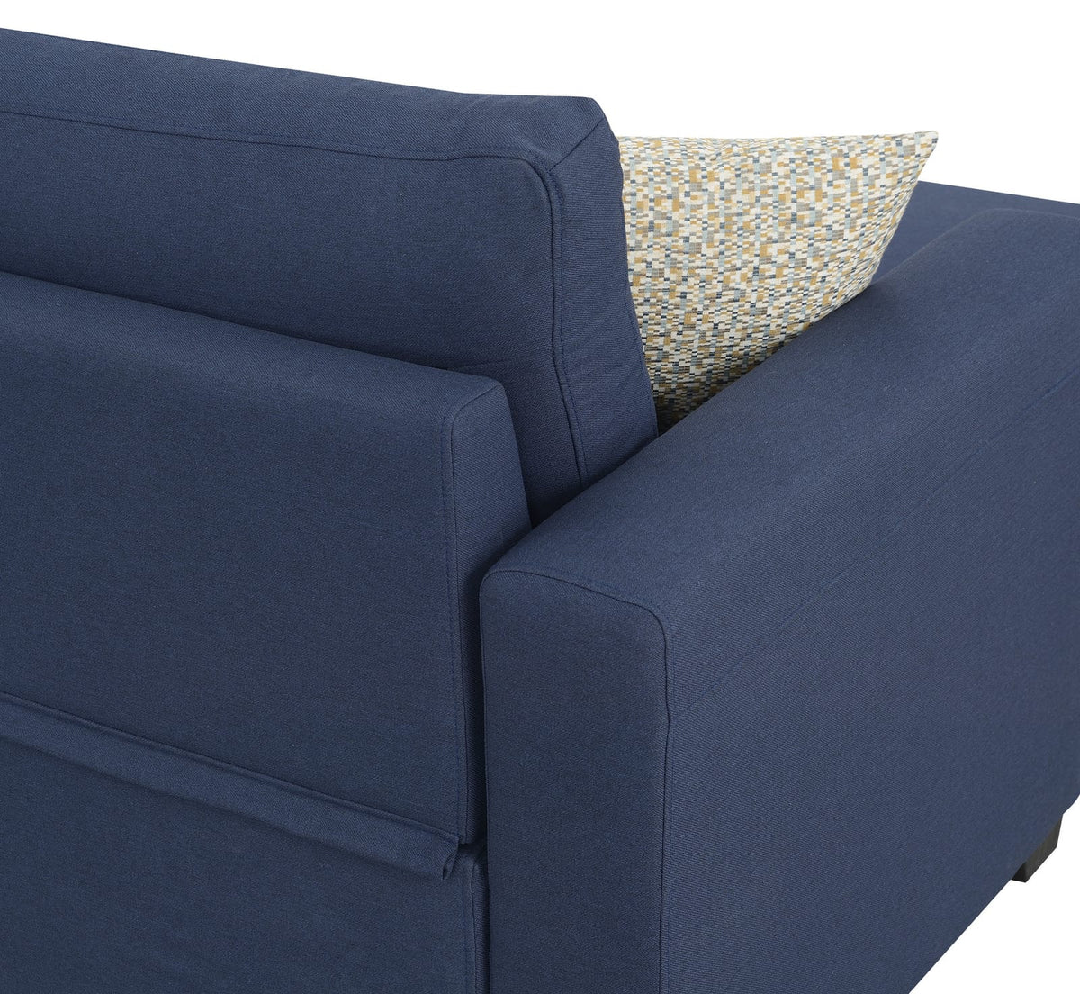 Navy L-Shaped Sectional Sofa with Sleeper & Storage for Living Room