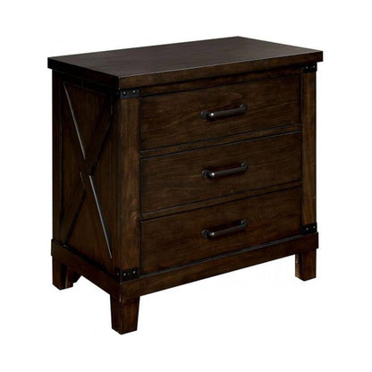 Solid Wood Walnut Bedside Cabinet with Drawers for Bedroom