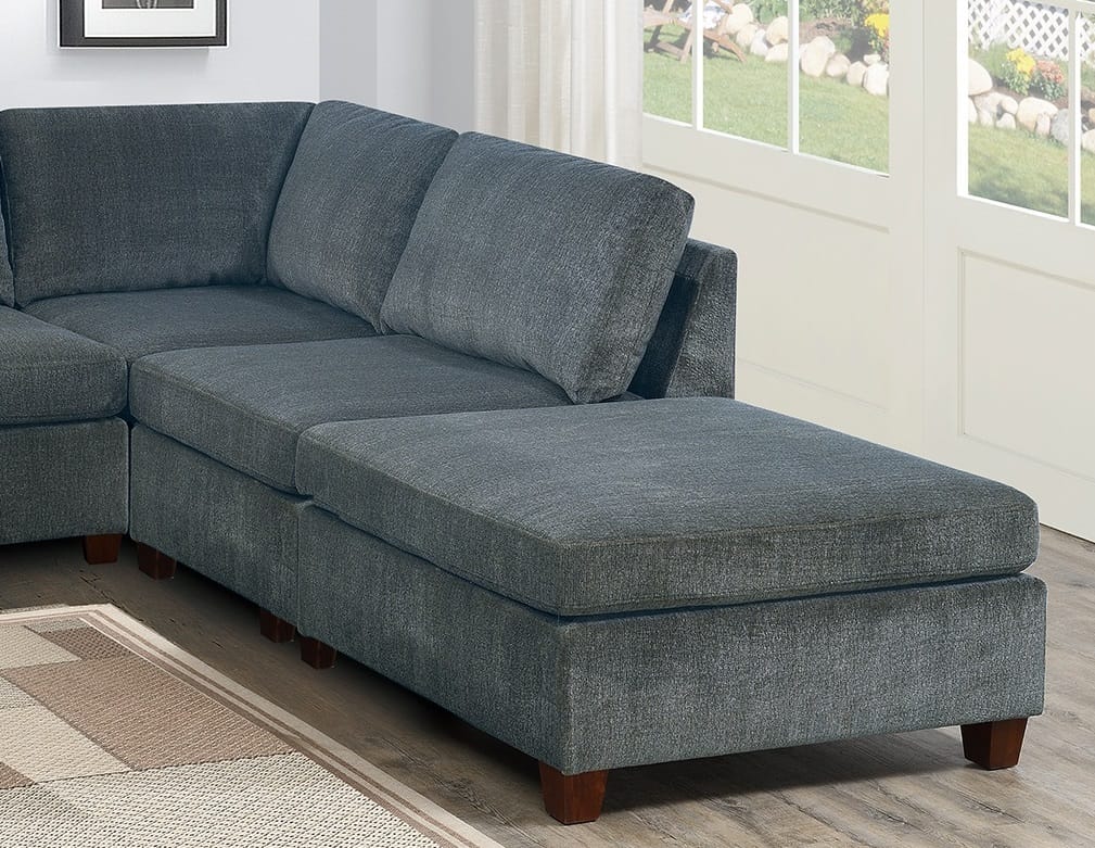 Gray Chenille Modular Sectional Living Room Couch Set