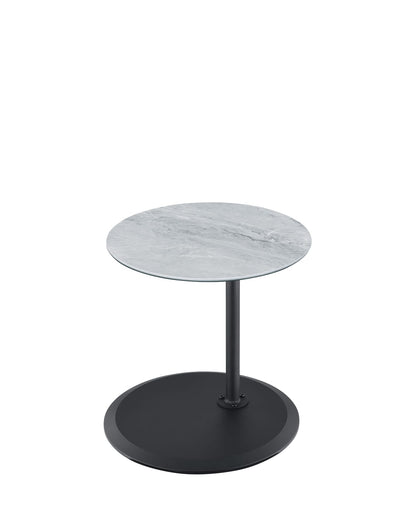 Orbit End Table - Gray Marble Glass Top