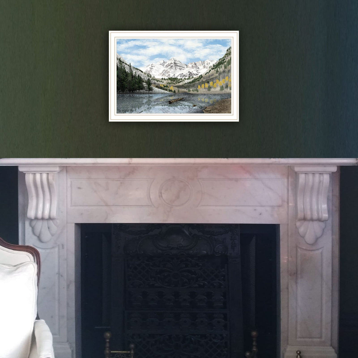 Trendy Wall Art Maroon Bells - Multi-Color Wood Frame Decor