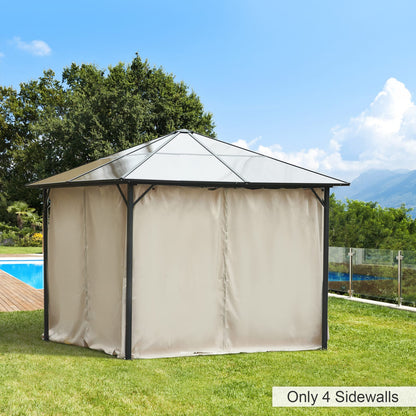 Outsunny 10'x10' Gazebo Curtains Beige - Universal Sidewall Replacement