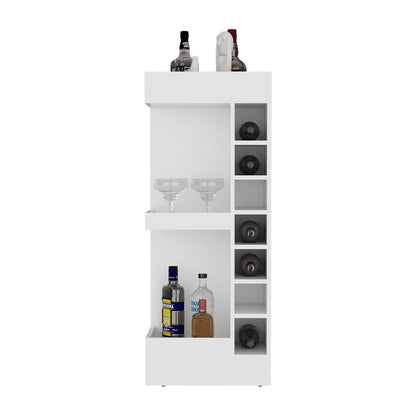 White Engineered Wood Bar Cabinet - 18.3" x 18.3" for Living Room