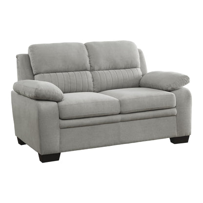 Modern Gray Sofa Set - Plush 2-Piece Loveseat & Sofa with Solid Wood Frame