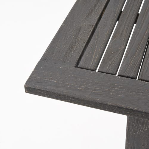 9-Piece Extendable Acacia Wood Patio Dining Set - Dark Grey, 8 Chairs