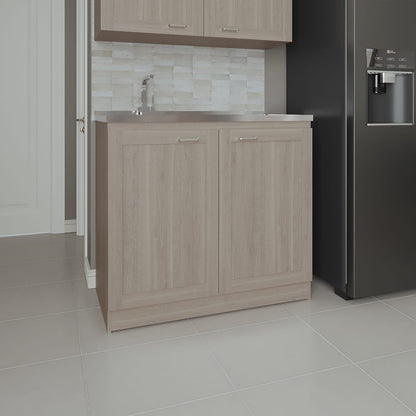 36" White Oak Kitchen Sink Cabinet with 2 Doors