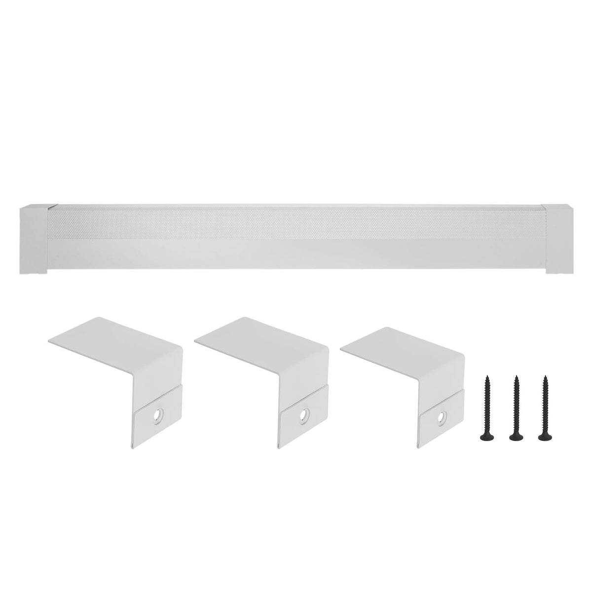 White Steel Baseboard Heater Cover, Easy Installation for Home Protection