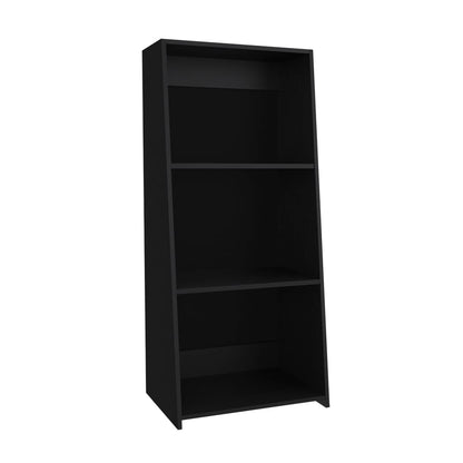 Black Engineered Wood Bookshelf - 3 Shelves