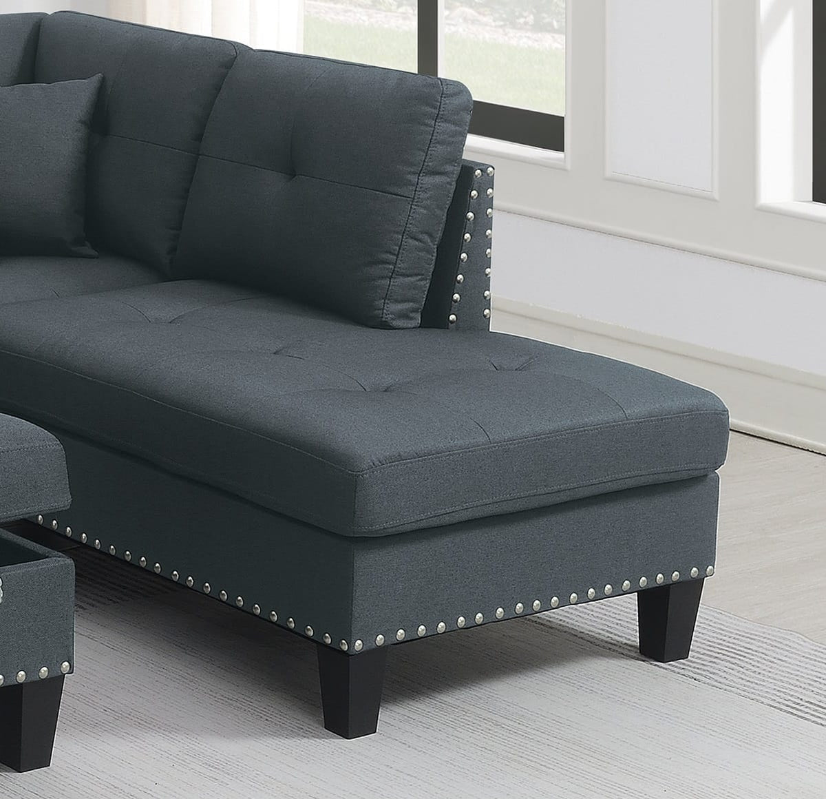 Charcoal L-Shaped Sectional Sofa for Modern Living Rooms