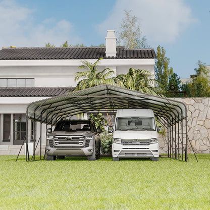 20x30 Steel Carport - Outdoor Shade for Vehicles