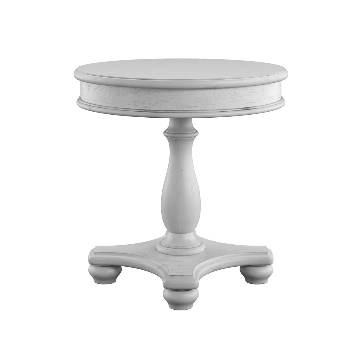 Gray Round End Table - 24 Inch Diameter for Living Room