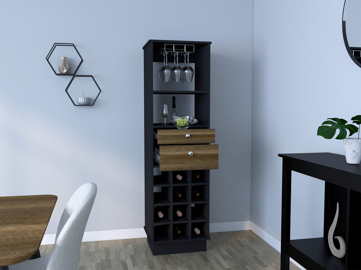 Walnut Wine Cabinet 15.7'' Top Storage