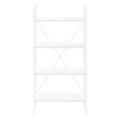 4-Tier White Bookshelf - 48 Inch High Storage