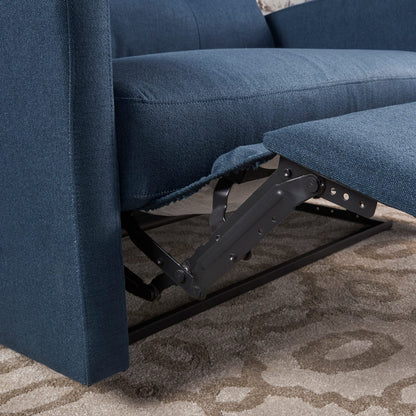 Navy Blue Fabric Loveseat Recliner - 64.25" D Reclining Sofa for Living Room