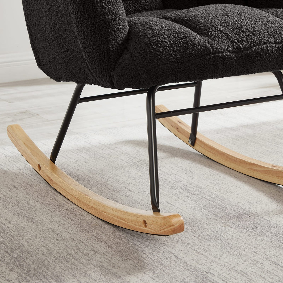 Dark Gray Teddy Rocking Chair - Perfect for Bedrooms