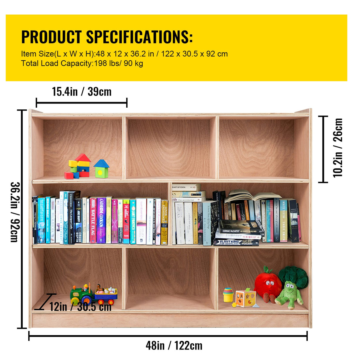 Classroom Storage Cabinet - 8 Section Plywood Preschool Shelves