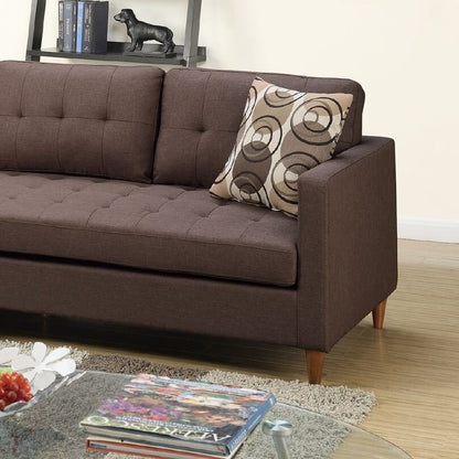 Chocolate L-Shaped Sectional Sofa - Modern Design for Living Room