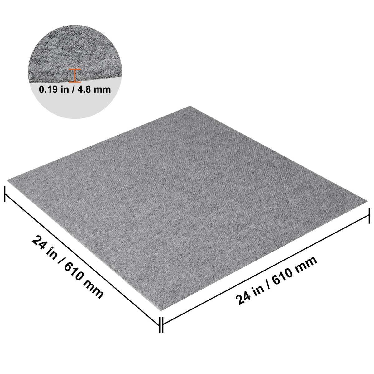 Luxury Peel & Stick Carpet Tiles - 24x24 Light Ash