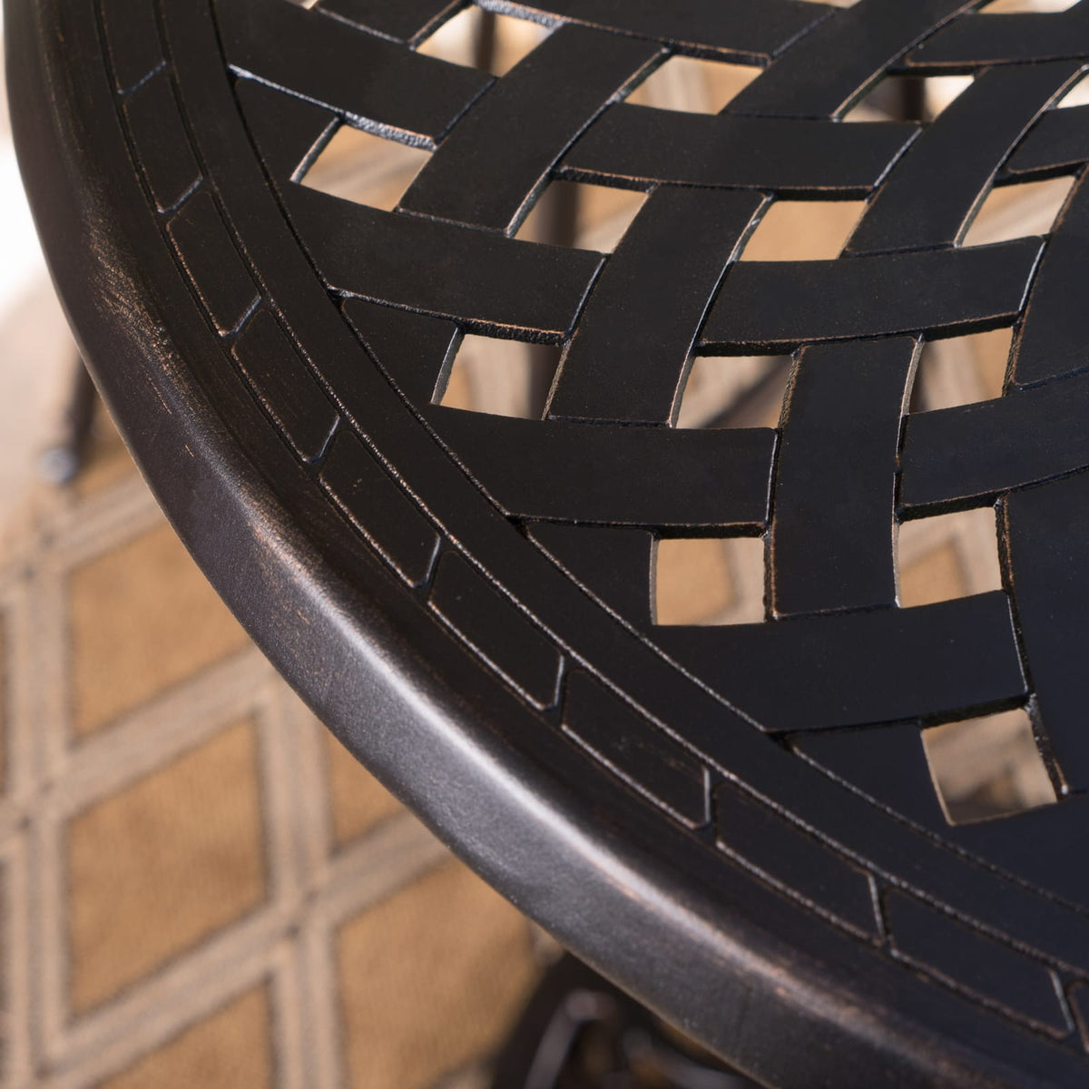 Copper Aluminium Outdoor Bar Table 35 Inch Round