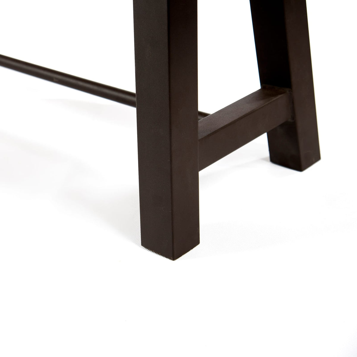 Acacia Wood Outdoor Dining Bench - Teak & Black Patio Seating
