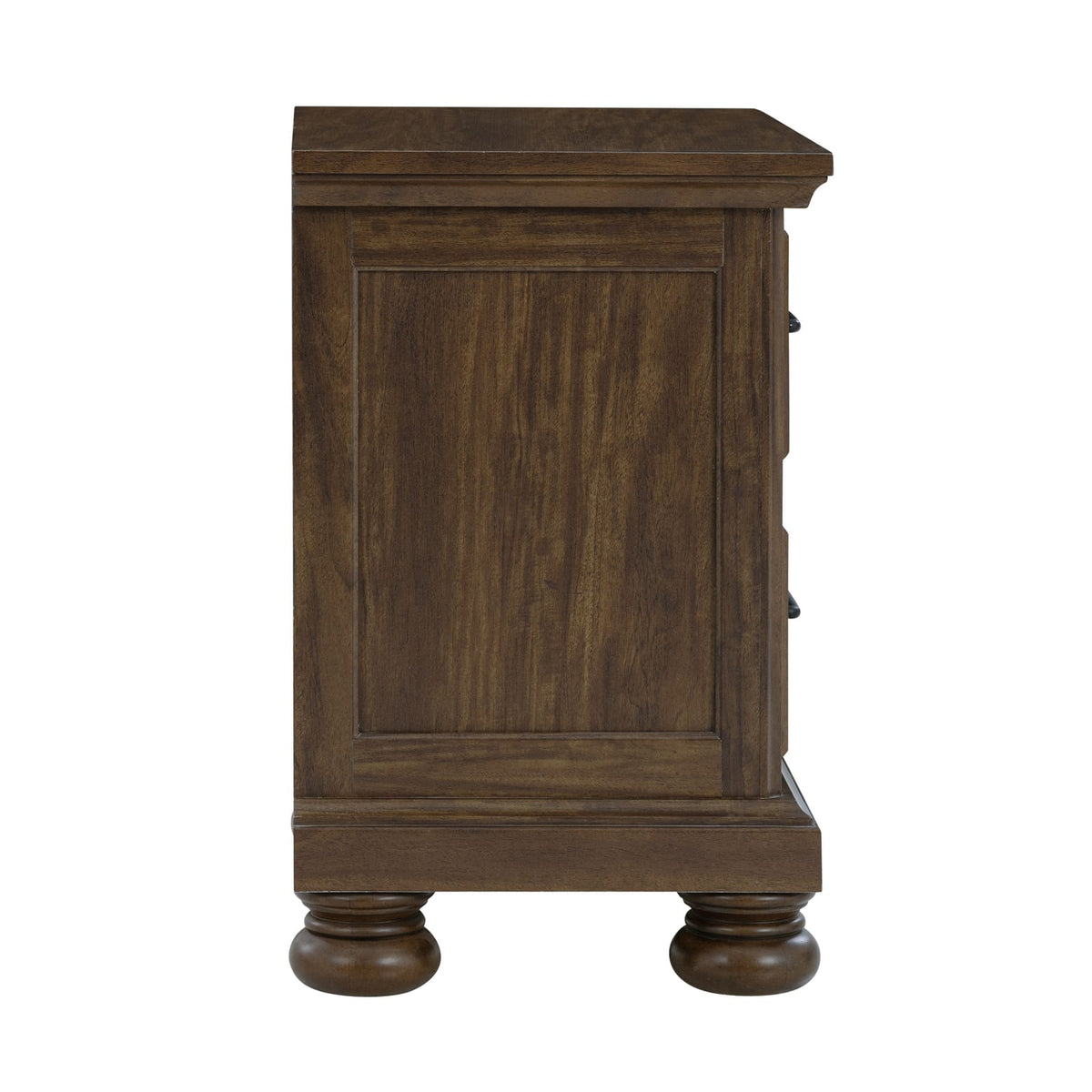 Brown Rectangle Nightstand with 2 Drawers for Bedroom