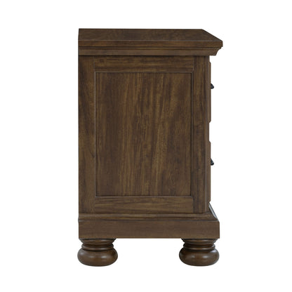 Brown Rectangle Nightstand with 2 Drawers for Bedroom