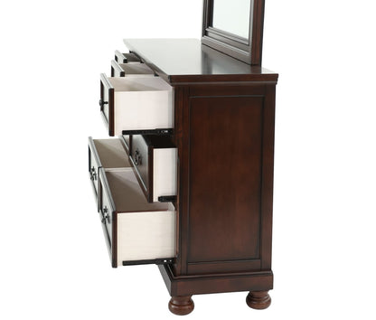 Antique Cherry Wood Makeup Vanity - 65" DRESSER