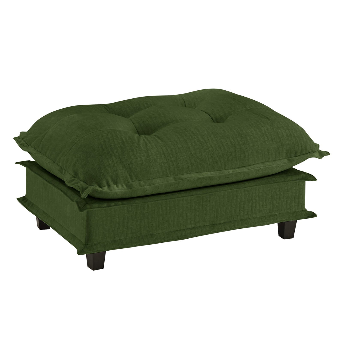 73 Ottoman - Chenille Green - Comfortable Storage Accent