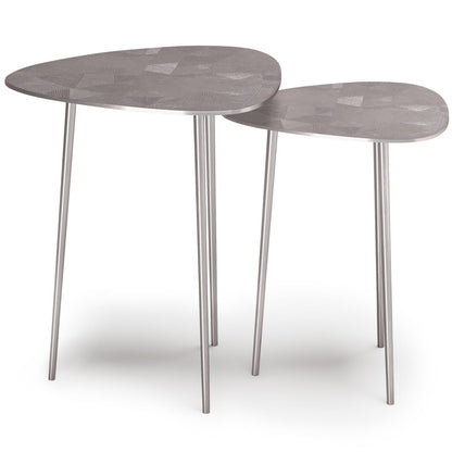 Gray Iron Nesting Tables - 2 Piece Set
