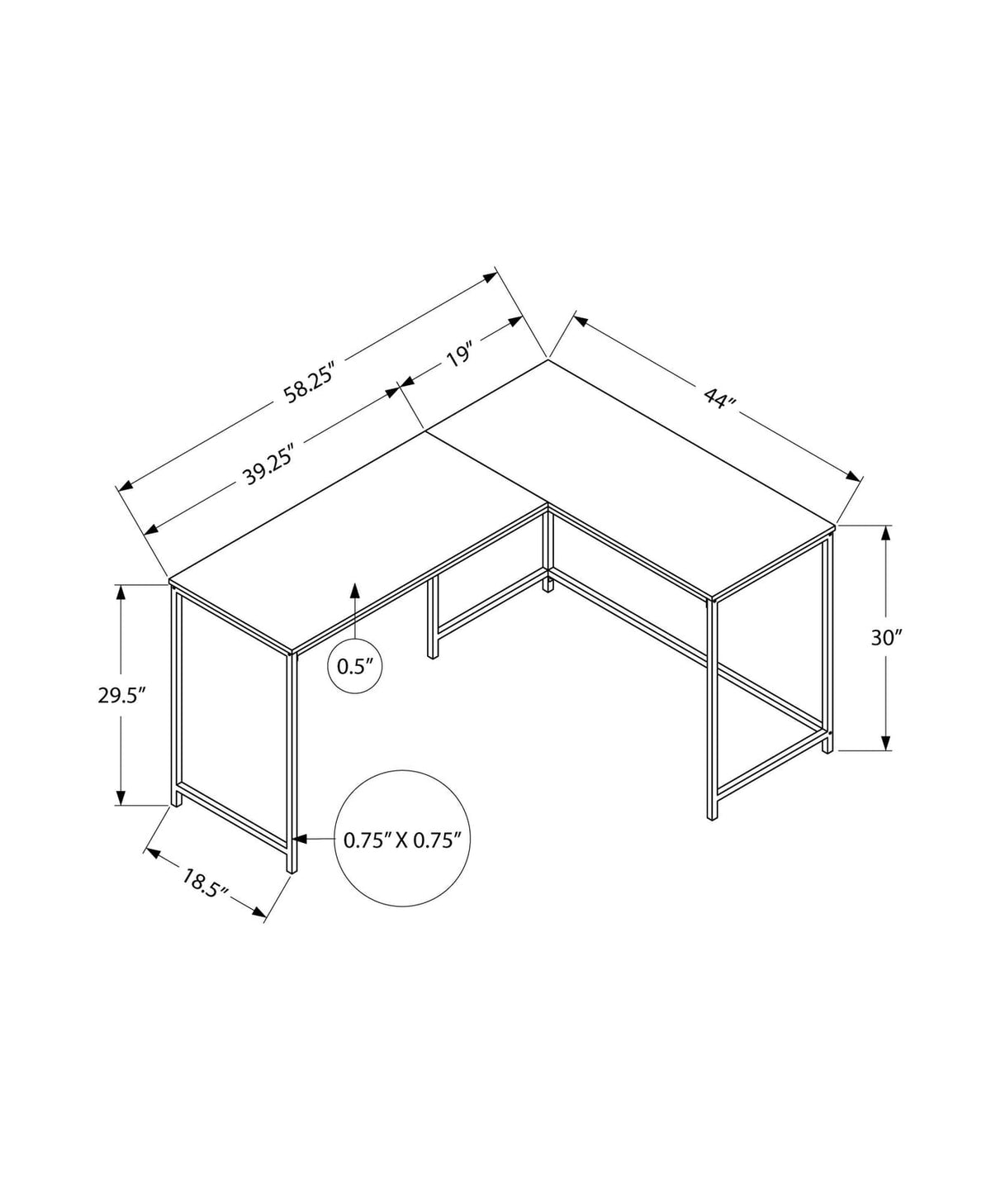 Compact L-Shaped Desk for Home Office Workspace, Natural Finish