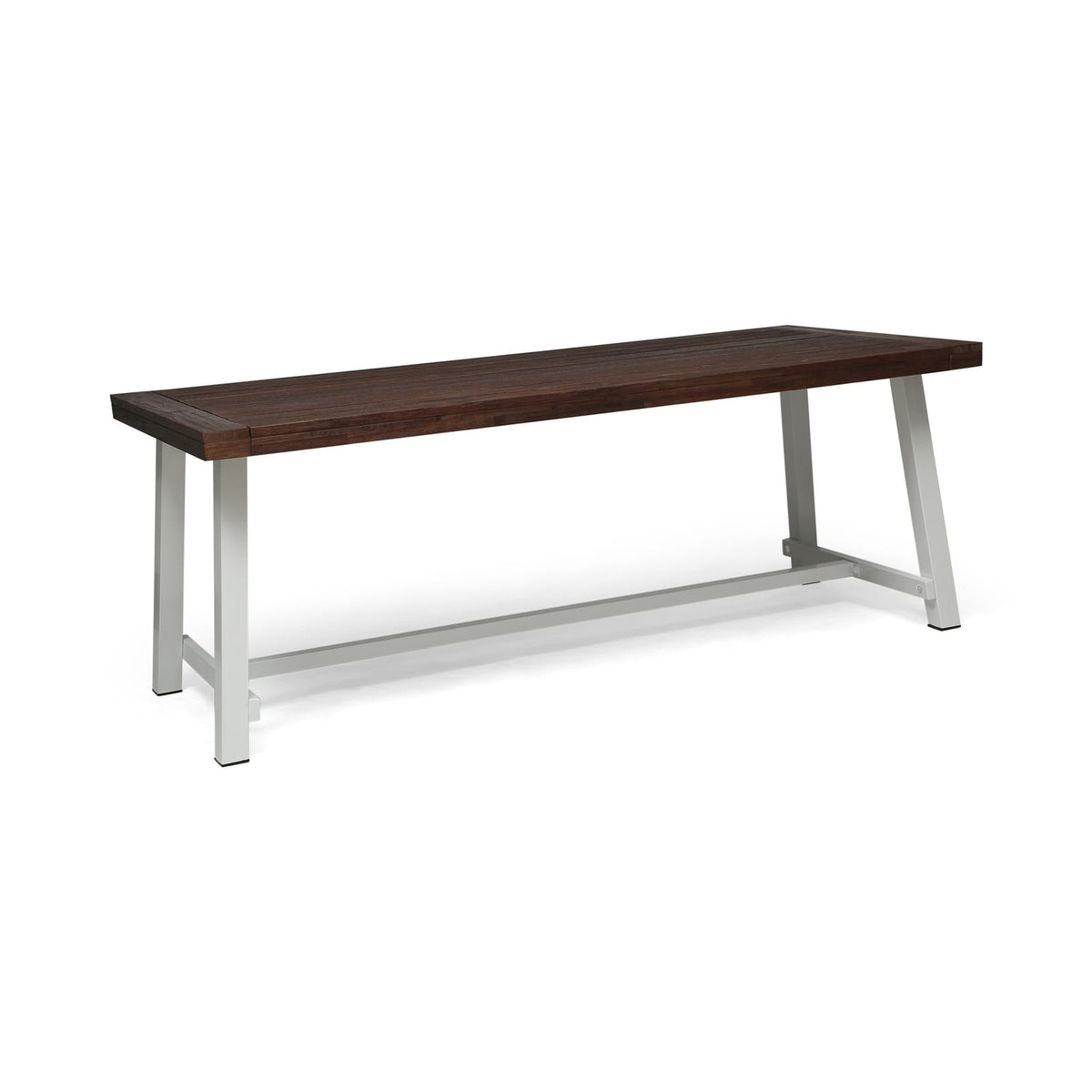 Acacia Wood Outdoor Dining Table with Metal Frame for Garden