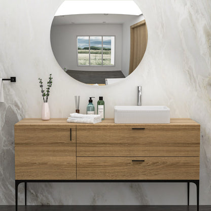 White Ceramic Rectangular Vessel Sink - 19.63" x 13.69"