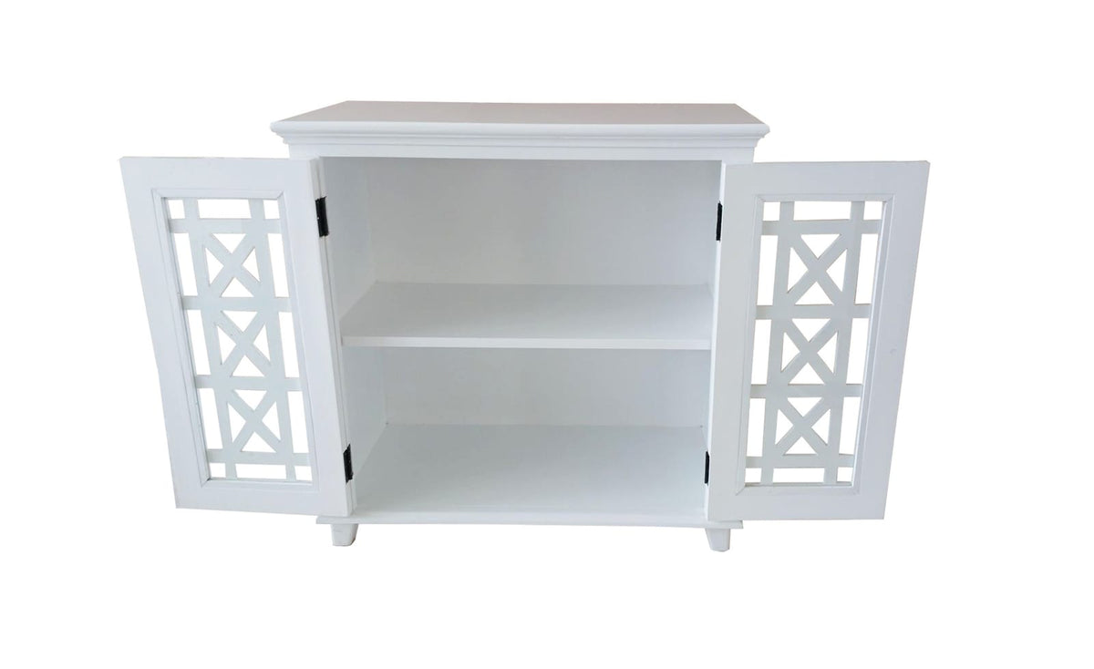 White Mid-Century Modern Accent Chest