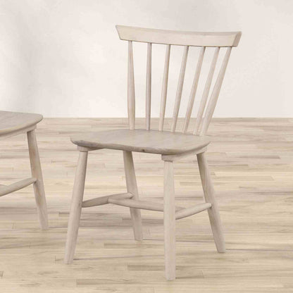 White Oak Mid-Century Dining Chairs - 2 Piece Set