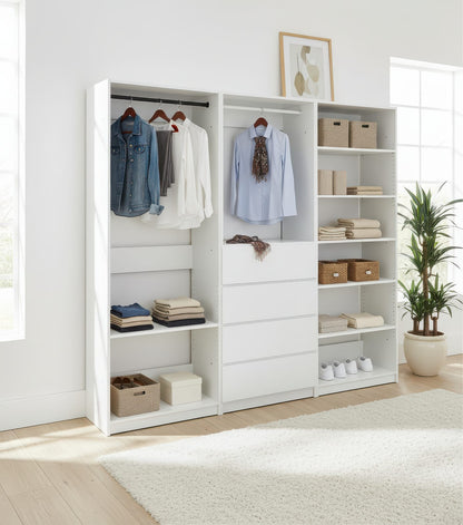 Prosper White Freestanding Walk-In Closet System - Wood & Melamine