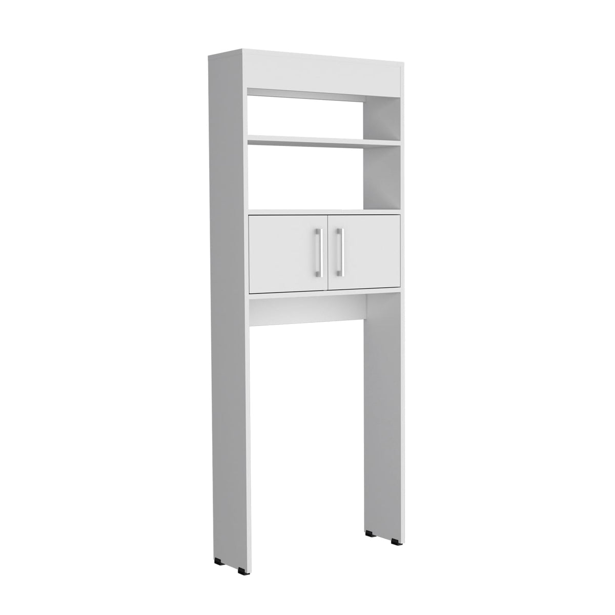 White Over The Toilet Storage Cabinet 63" H - 2 Shelves