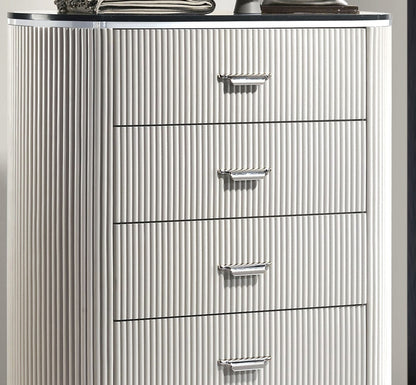Light Gray Contemporary Chest - 5 Drawers for Bedroom