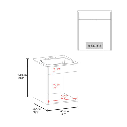 Bathroom Vanity 20.8" H, 2 Doors, White - Bathroom Storage