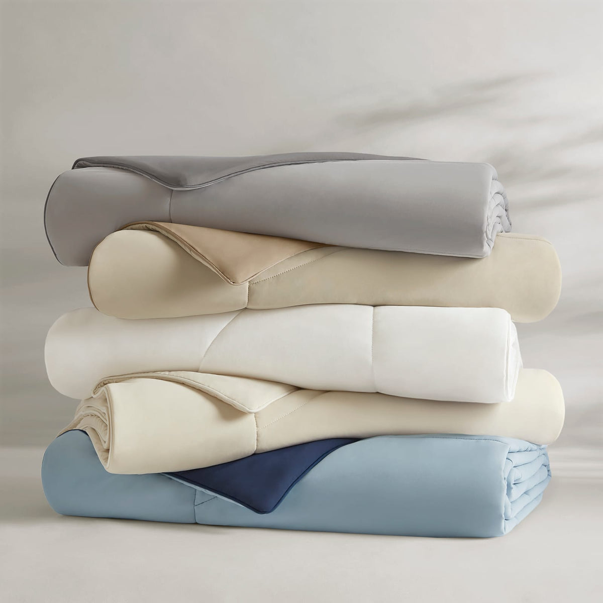 Full/Queen Reversible Tencel Comforter - Blue, Breathable & Cooling