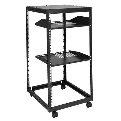 20U Server Rack - Black, Adjustable Depth Storage