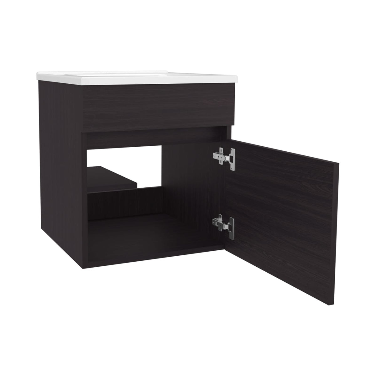 Wenge Bathroom Vanity with Sink - Floating Storage Unit
