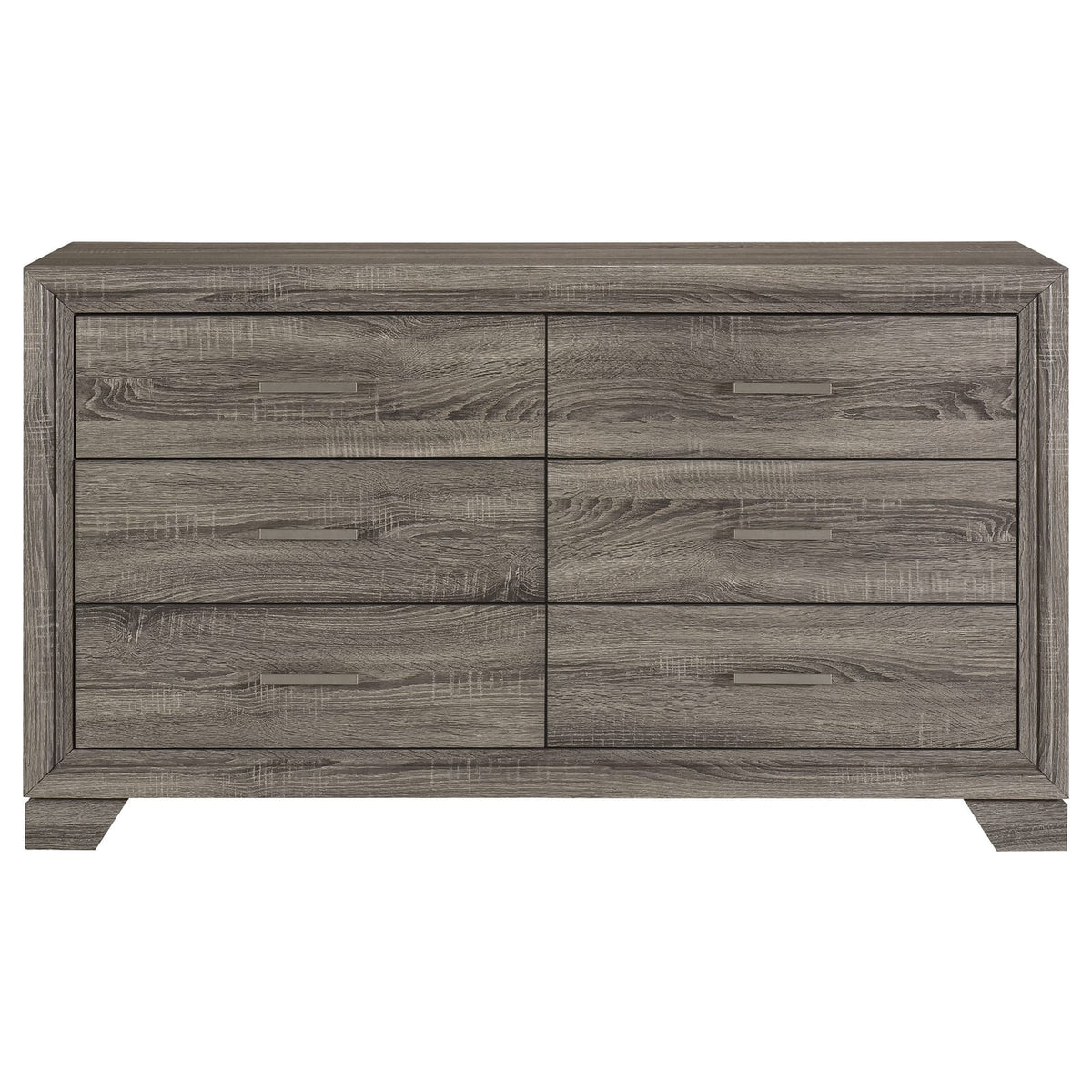 Funston Brown Oak 6-Drawer Dresser - Bedroom Storage