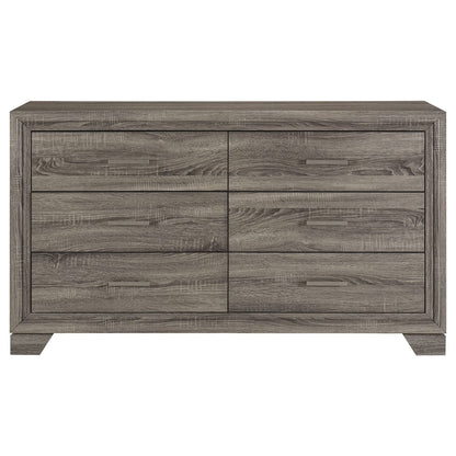 Funston Brown Oak 6-Drawer Dresser - Bedroom Storage