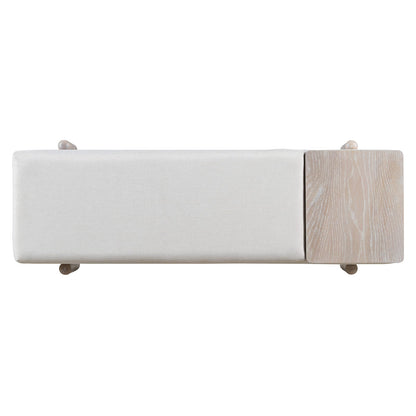 Natural Farmhouse Storage Bench with Hidden Compartment