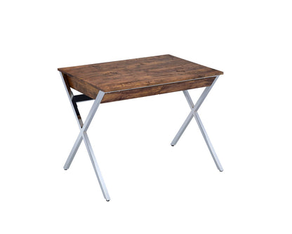 Callers Weathered Oak & Chrome Writing Desk - Home Office Storage