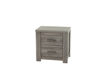 Light Gray Wood Nightstand with 24" Width for Bedroom Storage
