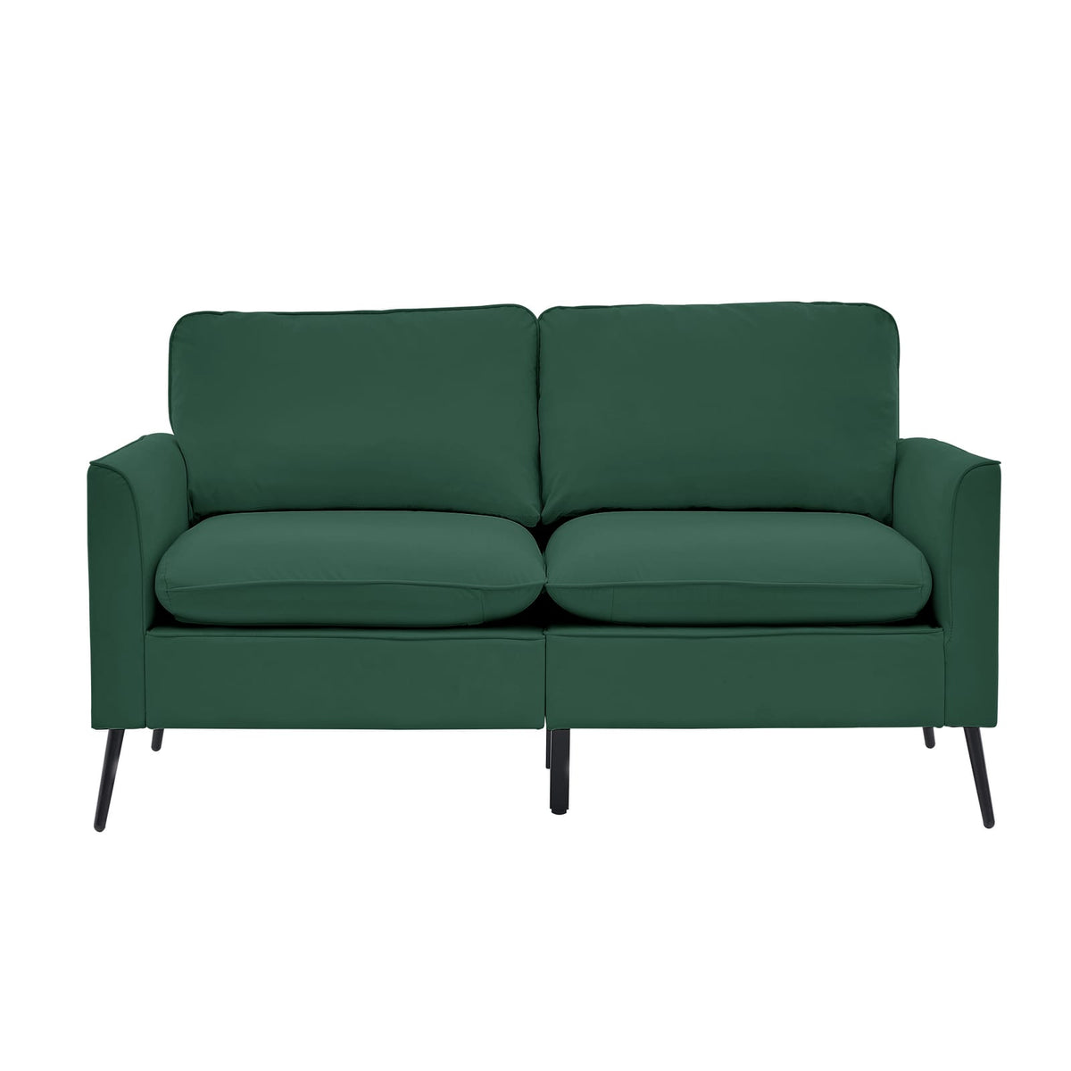 Green Faux Leather Loveseat - Bedroom Sofa Chair