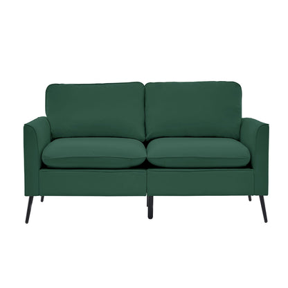 Green Faux Leather Loveseat - Bedroom Sofa Chair